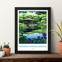 Anderson Japanese Gardens Travel Print Anderson Gardens Wall Decor Illinois Anderson Gardens Art Anderson Japanese Gardens Wall Art Poster