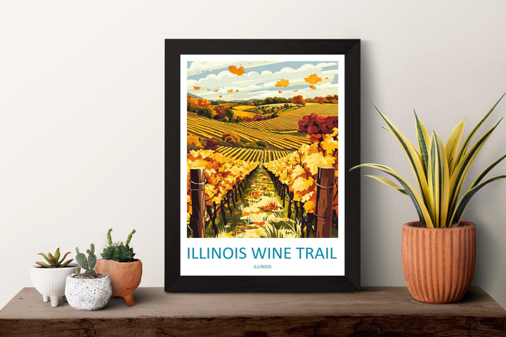 Southern Illinois Wine Trail Travel Print Southern Illinois Wall Decor Illinois Wine Trail Art Illinois Wall Art Poster Gift for Wine Lovers