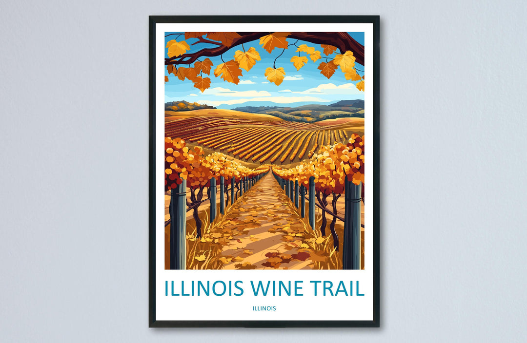 Southern Illinois Wine Trail Travel Print Southern Illinois Wall Decor Illinois Wine Trail Art Illinois Wall Art Poster Gift for Wine Lovers