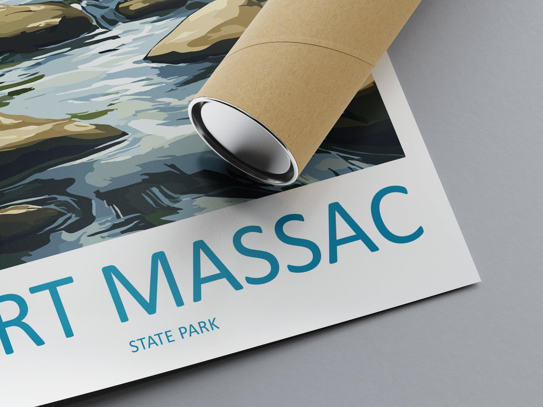 Fort Massac State Park Travel Print Fort Massac Wall Decor Illinois Fort Massac Art Fort Massac Wall Art Poster Gift for History Lovers