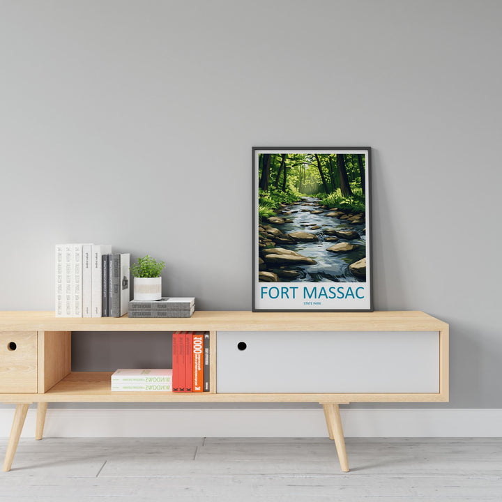 Fort Massac State Park Travel Print Fort Massac Wall Decor Illinois Fort Massac Art Fort Massac Wall Art Poster Gift for History Lovers