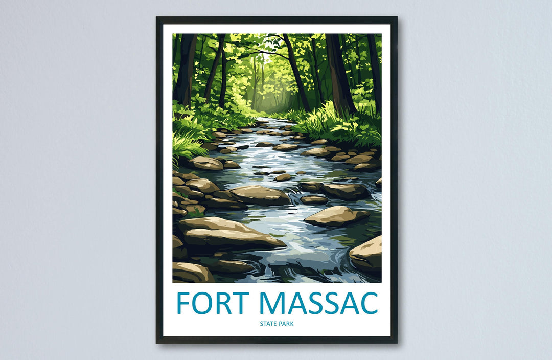 Fort Massac State Park Travel Print Fort Massac Wall Decor Illinois Fort Massac Art Fort Massac Wall Art Poster Gift for History Lovers