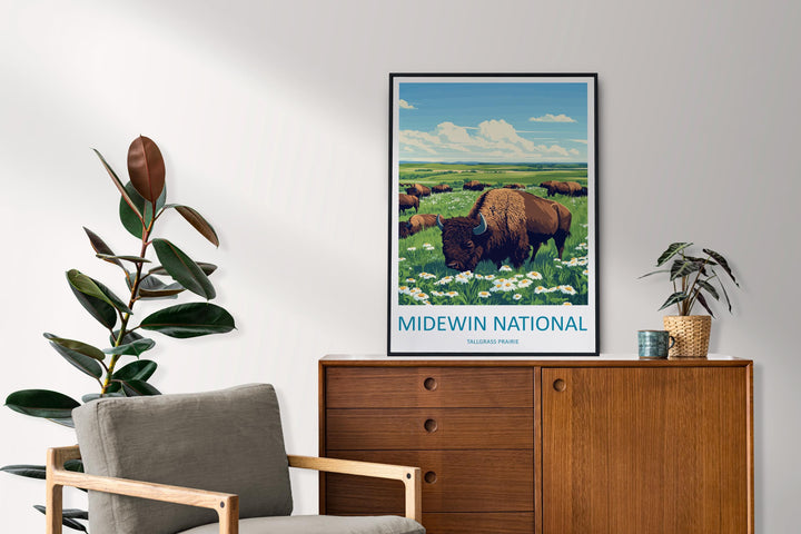 Midewin National Tallgrass Prairie Travel Print Midewin Wall Decor Illinois Midewin Art Midewin Wall Art Poster Gift Nature Prairie Lovers