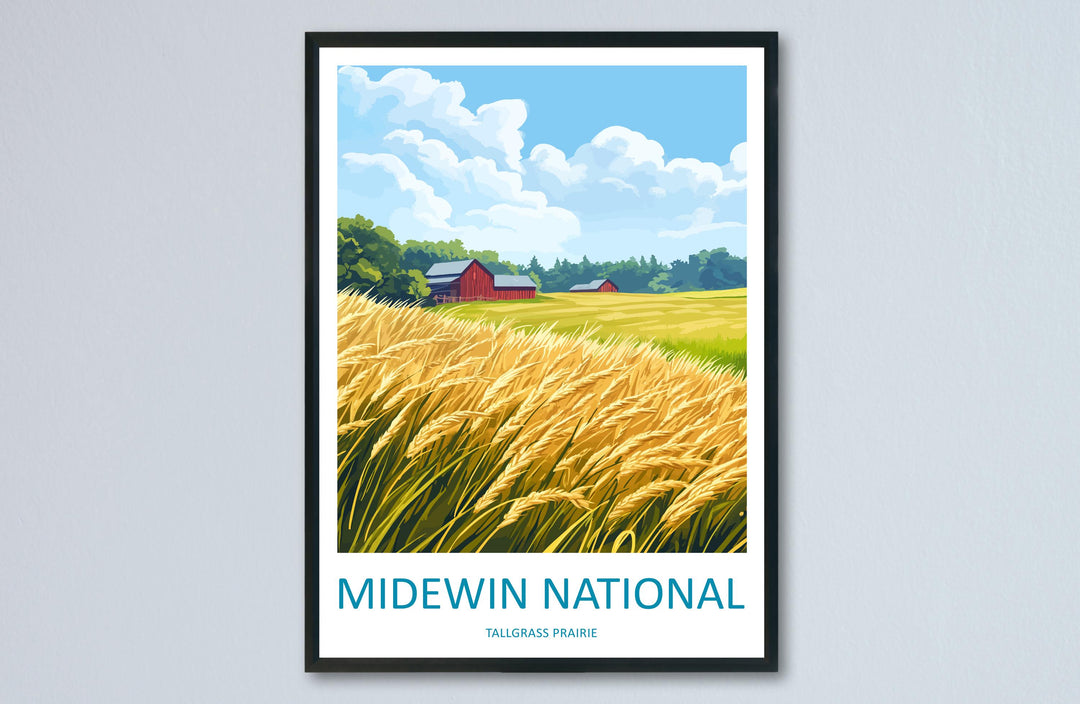 Midewin National Tallgrass Prairie Travel Print Midewin Wall Decor Illinois Midewin Art Midewin Wall Art Poster Gift Nature Prairie Lovers