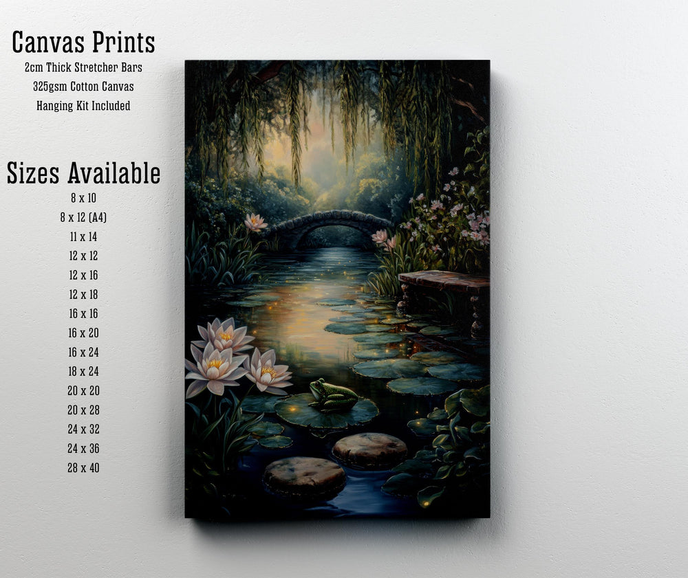 Frog Pond Cottagecore Art Print | Vintage Nature Illustration