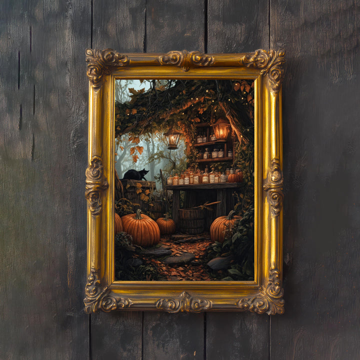 Pumpkin Apothecary Print | Vintage Cottagecore Witchy Wall Art