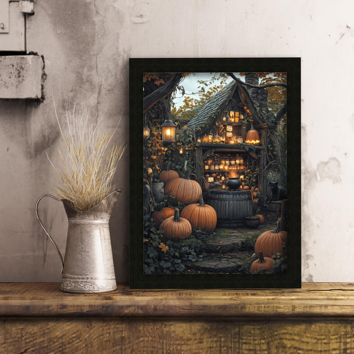 Pumpkin Patch Apothecary Print, Vintage Witchy Cottagecore Wall Art