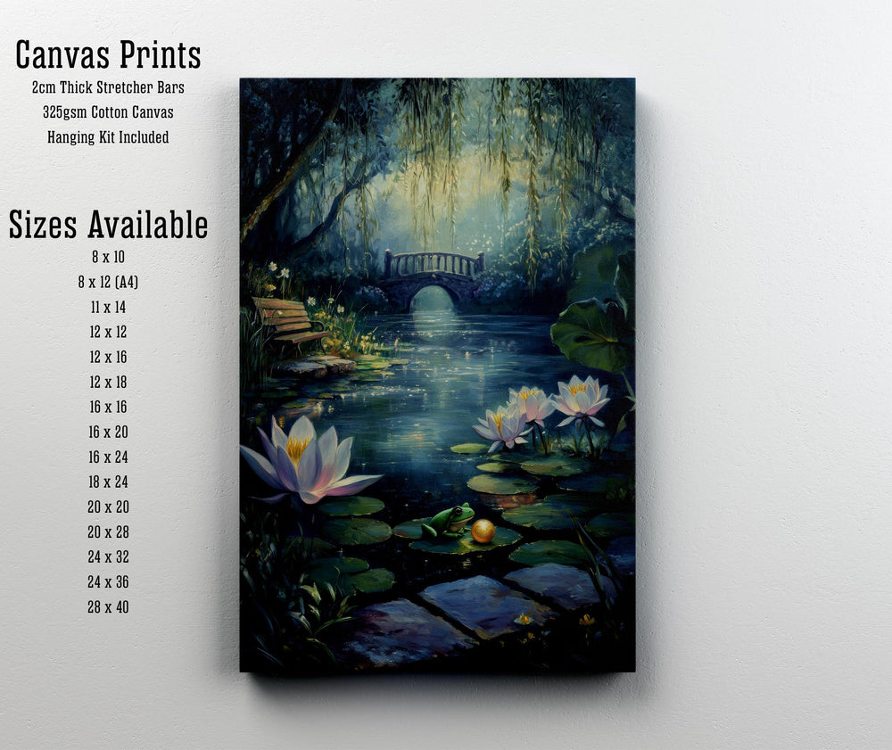 Frog Pond Cottagecore Art Print: Vintage Nature Illustration