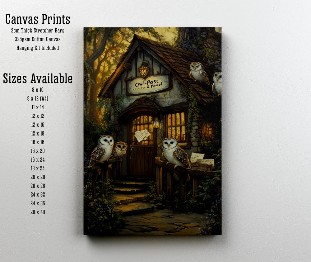Owl Post Cottage Print, Vintage Witchy Art, Dark Academia Decor