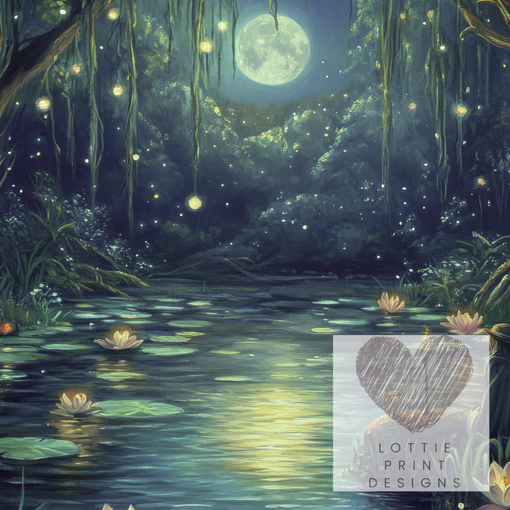 Witch's Pond Art Print | Vintage Cottagecore Wall Decor