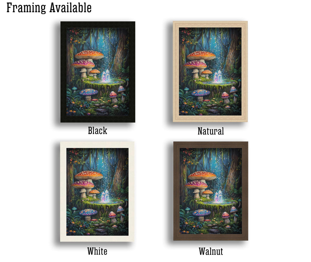Mushroom Forest Print | Vintage Cottagecore Wall Art