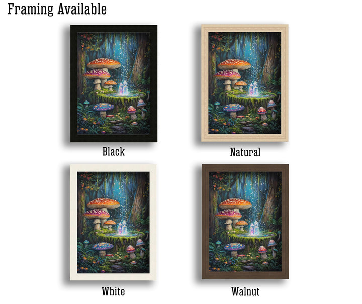Mushroom Forest Print | Vintage Cottagecore Wall Art