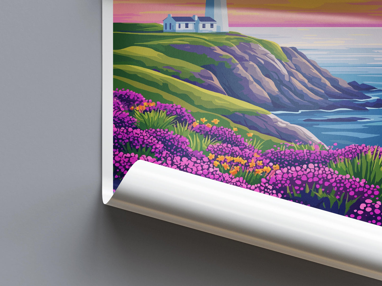 Pembrokeshire Travel Print Wales Wall Art Coastal Path Poster Seaside Decor Gift for Nature Lover UK Landscape Art Print