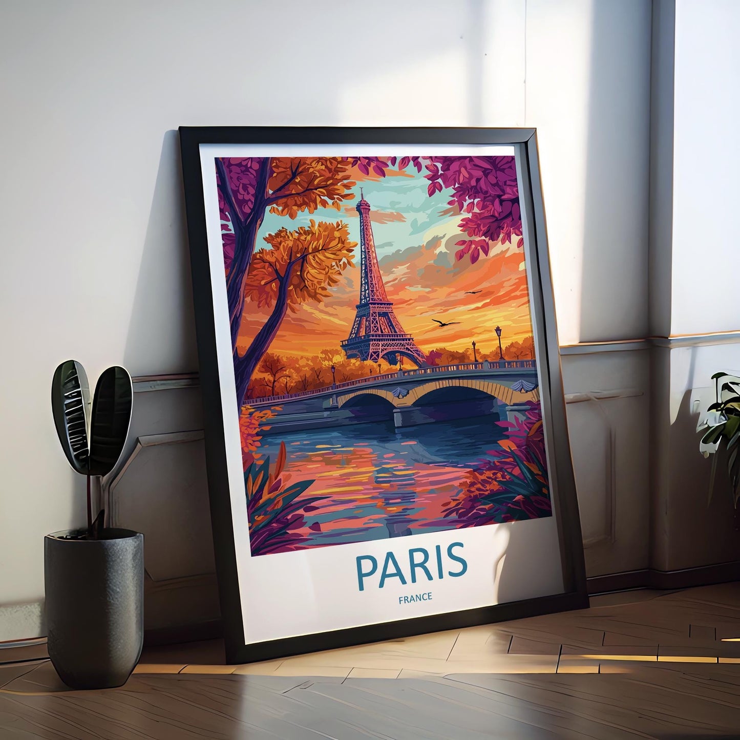 Paris Travel Print France Wall Art Eiffel Tower Poster Romantic Decor Gift for City Lover European Architecture Art Print
