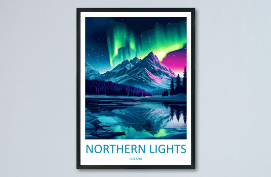 Northern Lights Iceland Print Aurora Wall Art Iceland Night Sky Poster Arctic Decor Gift for Nature Lover Nordic Landscape Art