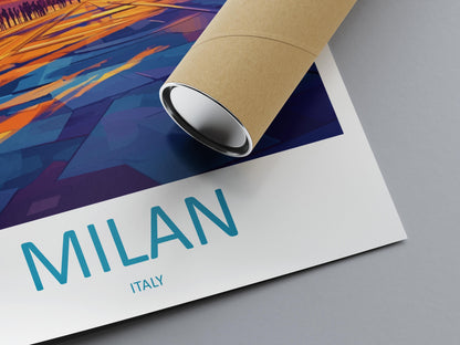 Milan Travel Print Italy Wall Art Milan City Poster Duomo Decor Gift for Fashion Lover Italian Architecture Art Print