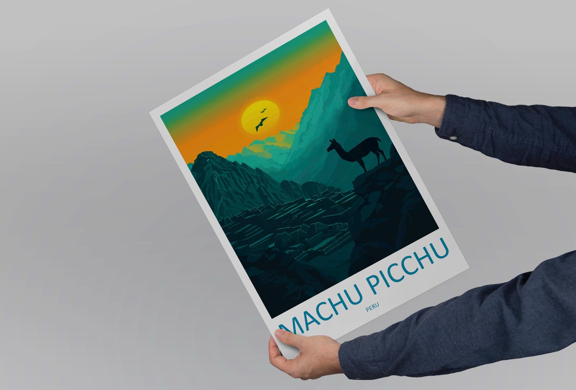Machu Picchu Travel Print Peru Wall Art Inca Ruins Poster Mountain Decor Gift for History Lover Ancient Landscape Art Print