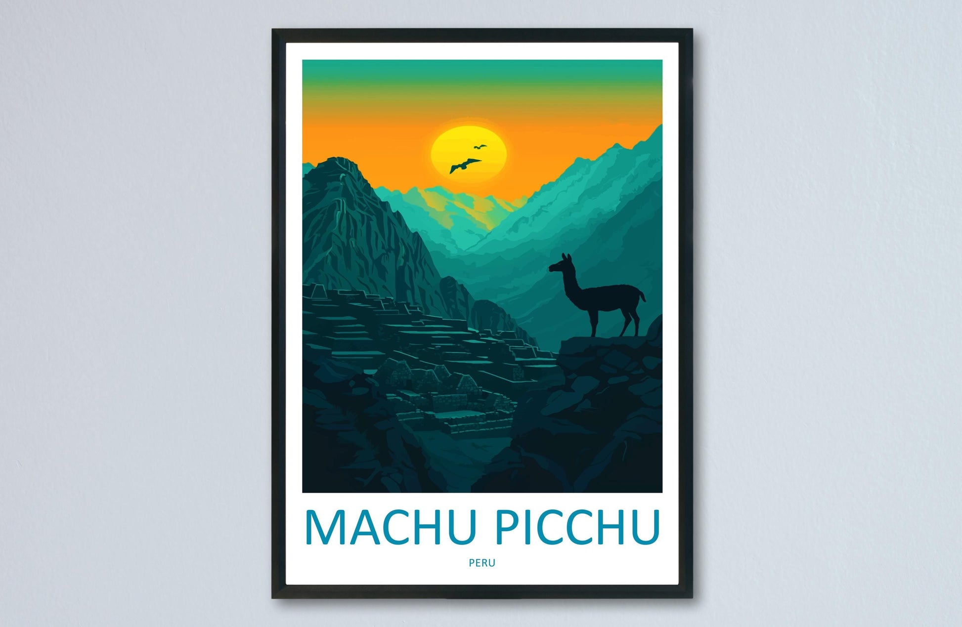 Machu Picchu Travel Print Peru Wall Art Inca Ruins Poster Mountain Decor Gift for History Lover Ancient Landscape Art Print