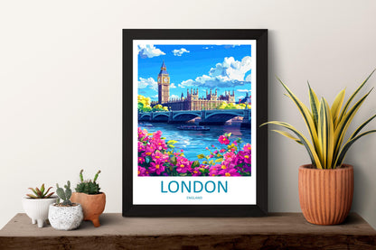 London Travel Print UK Wall Art London City Poster British Decor Gift for City Lover Big Ben Architecture Skyline Art Print