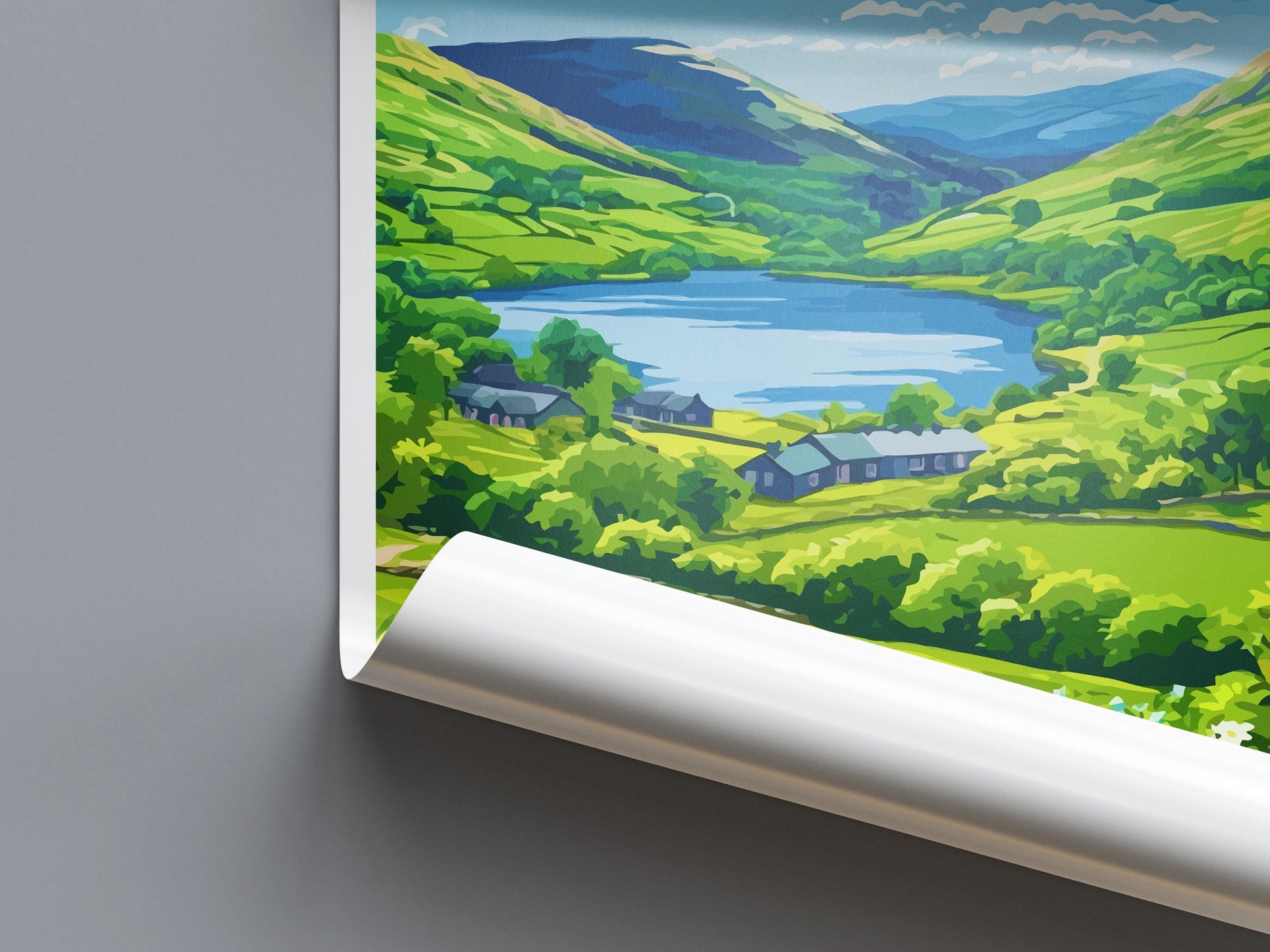 Lake District Travel Print UK Wall Art England Landscape Poster Nature Decor Gift for Hiker Lover British Countryside Art Print