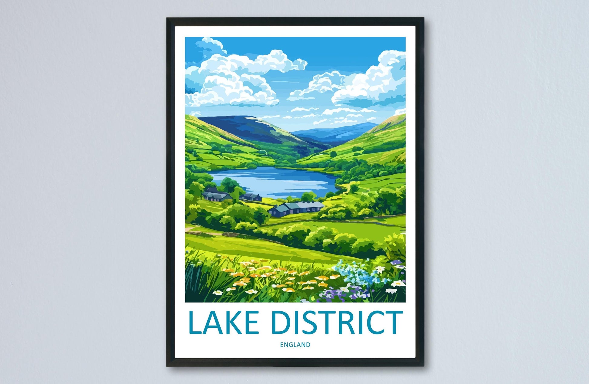 Lake District Travel Print UK Wall Art England Landscape Poster Nature Decor Gift for Hiker Lover British Countryside Art Print
