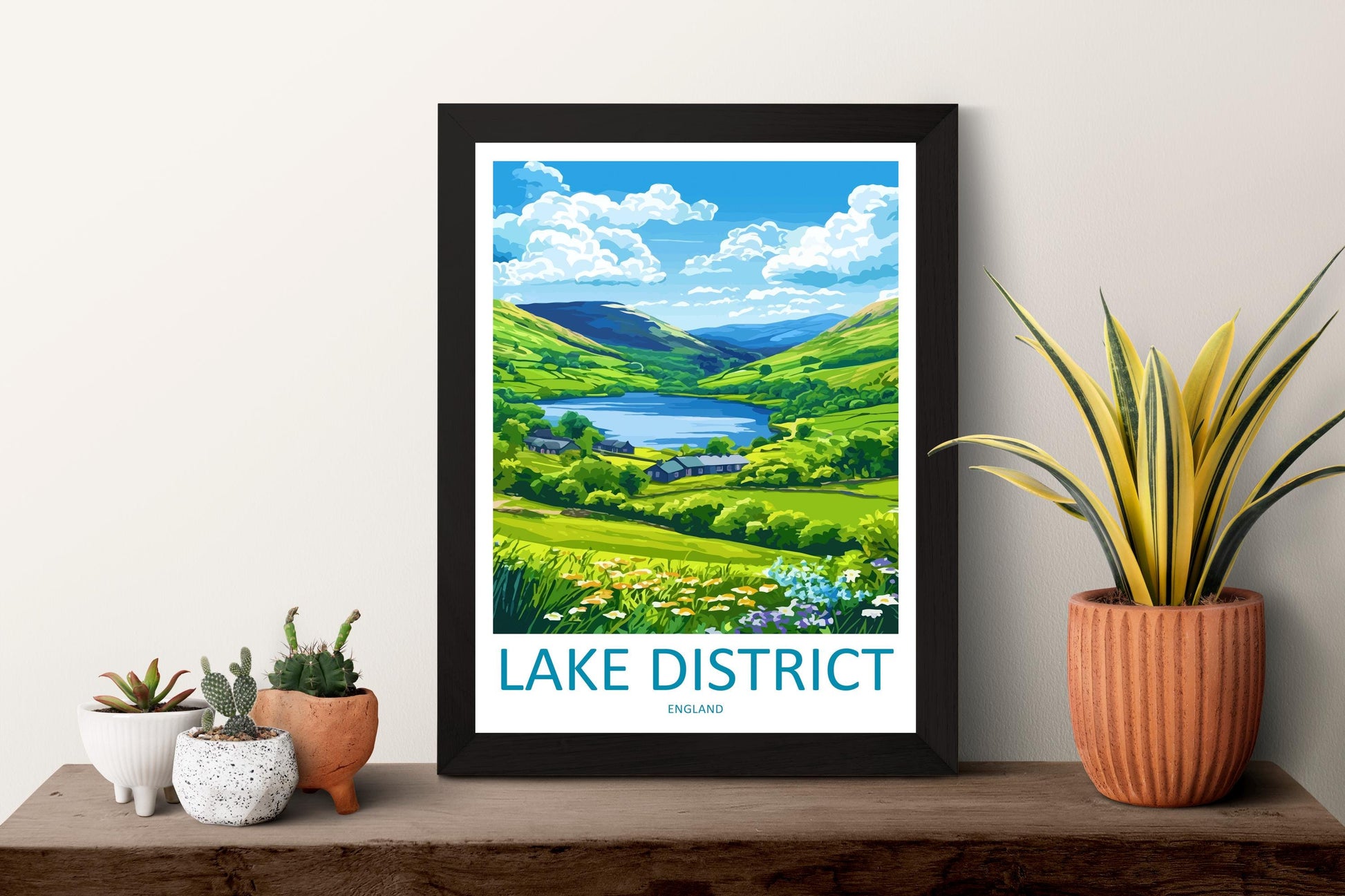 Lake District Travel Print UK Wall Art England Landscape Poster Nature Decor Gift for Hiker Lover British Countryside Art Print