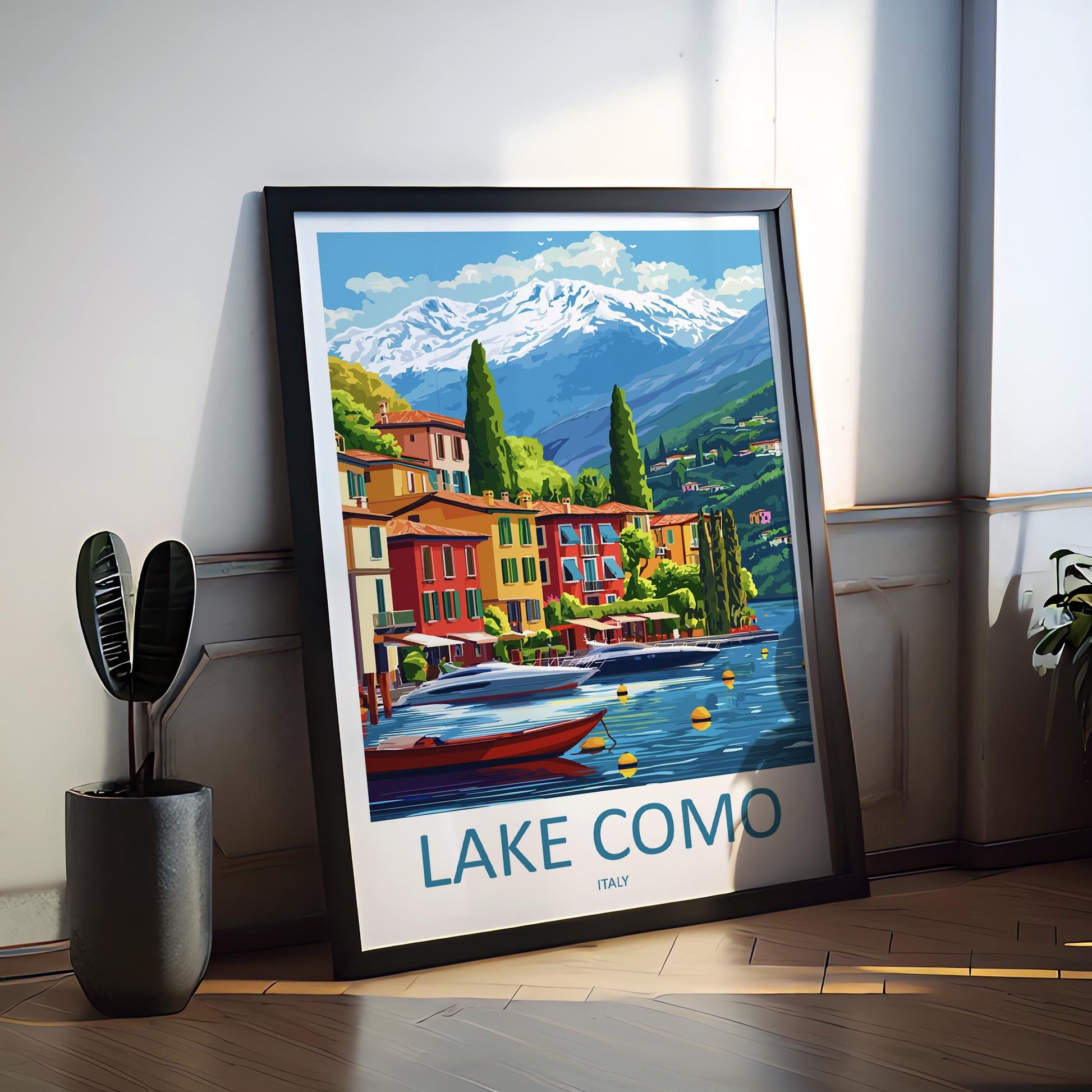 Lake Como Travel Print Italy Wall Art Italian Lake Poster Scenic Decor Gift for Nature Lover Luxury Landscape Art Print