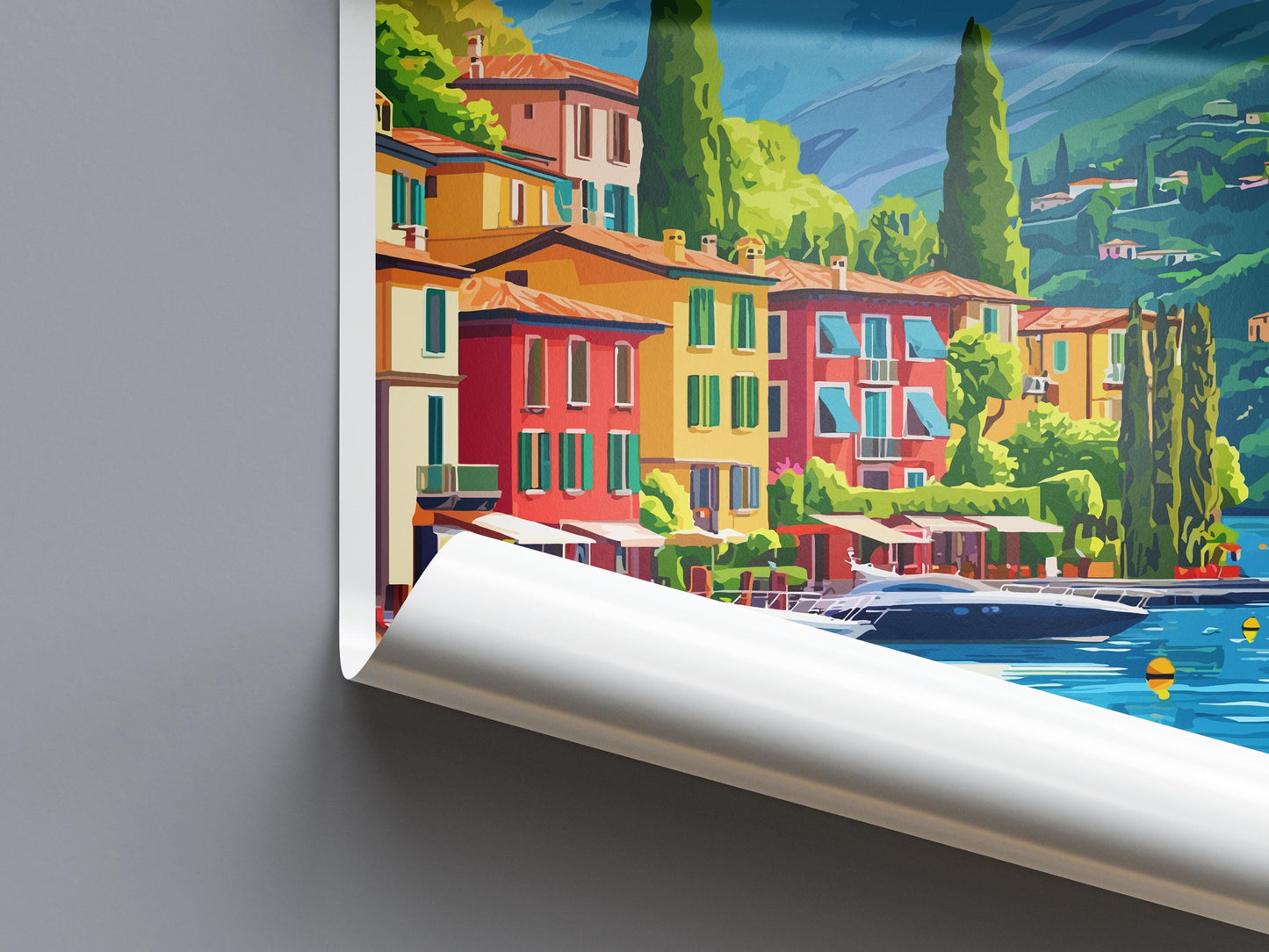 Lake Como Travel Print Italy Wall Art Italian Lake Poster Scenic Decor Gift for Nature Lover Luxury Landscape Art Print