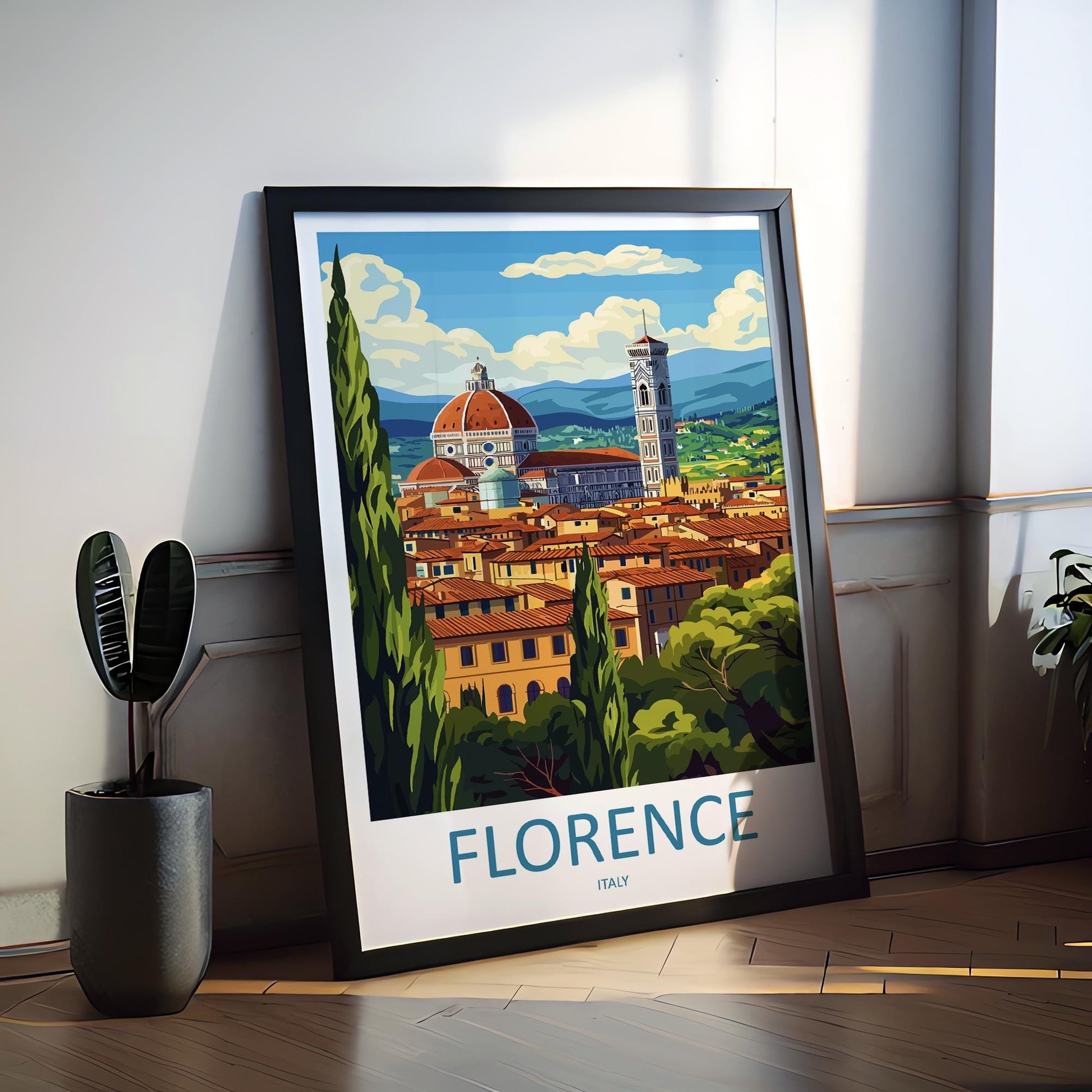 Florence Travel Print Italy Wall Art City Poster Renaissance Decor Gift for Art Lover Duomo Architecture Landscape Art Print