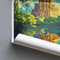 Barcelona Travel Print Spain Wall Art Cityscape Poster Gaudí Decor Gift for Architecture Lover Mediterranean Landscape Art