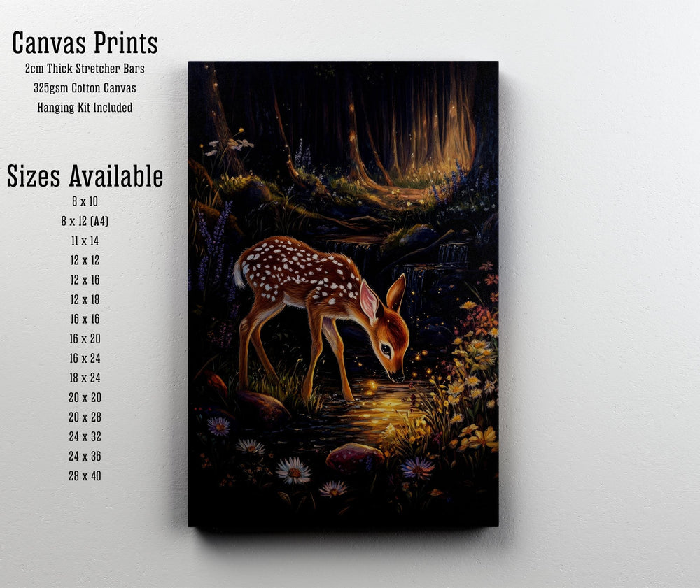 Deer in Woodland Print | Vintage Cottagecore Wall Art