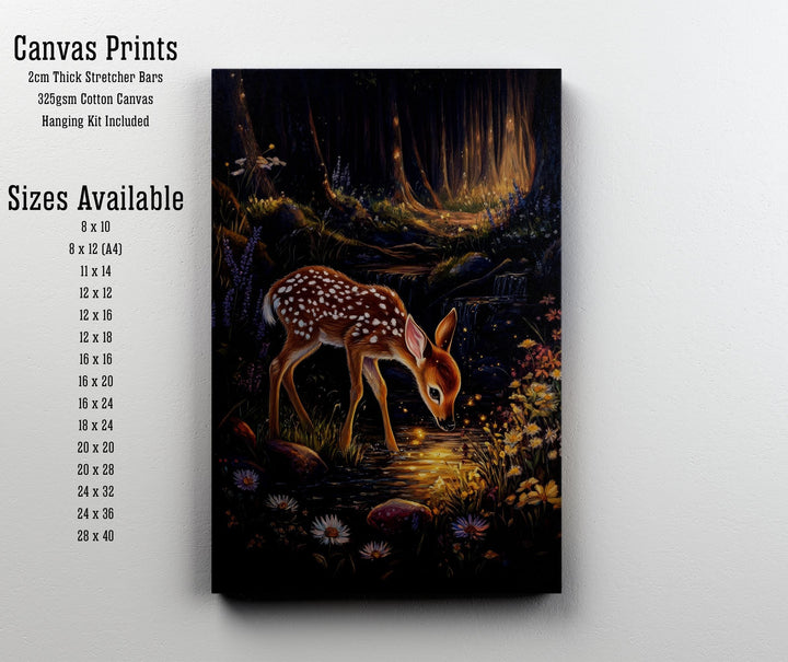 Deer in Woodland Print | Vintage Cottagecore Wall Art