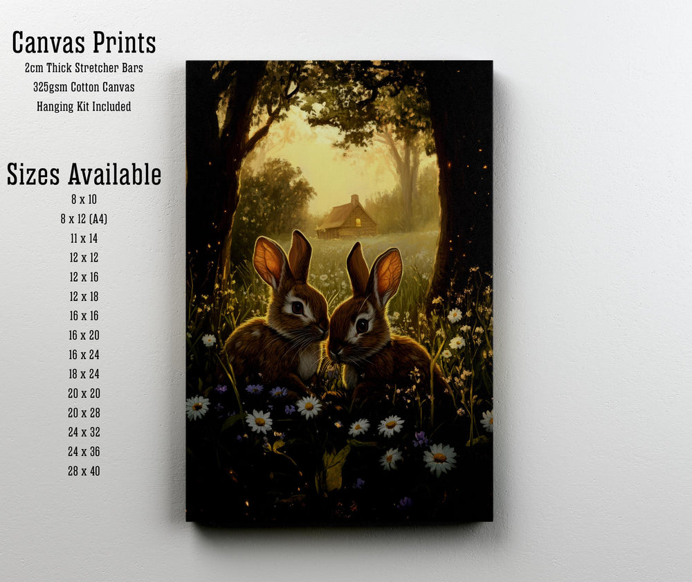 Rabbit Cottagecore Art Print: Vintage Woodland Illustration