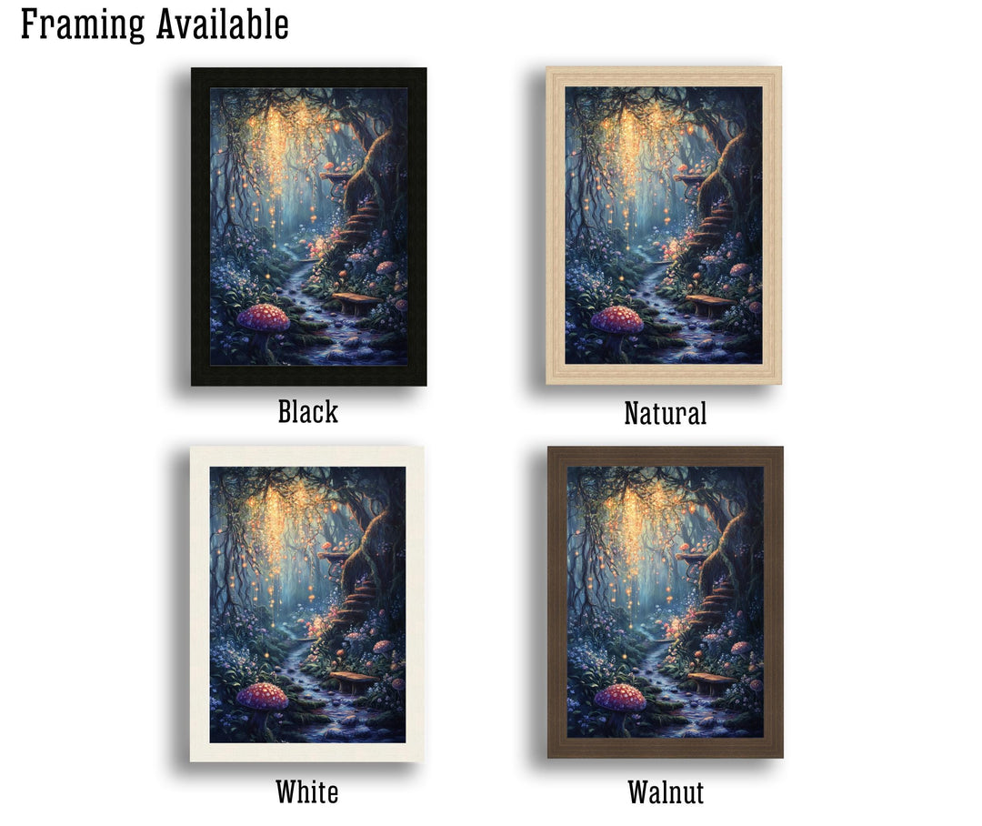 Fairy Garden Print, Vintage Fantasy Cottagecore Wall Art