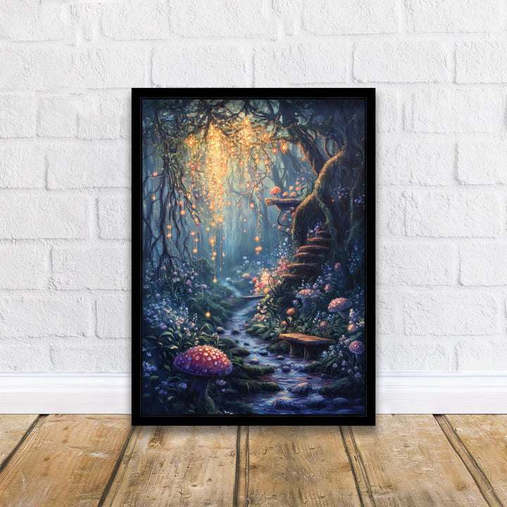 Fairy Garden Print, Vintage Fantasy Cottagecore Wall Art