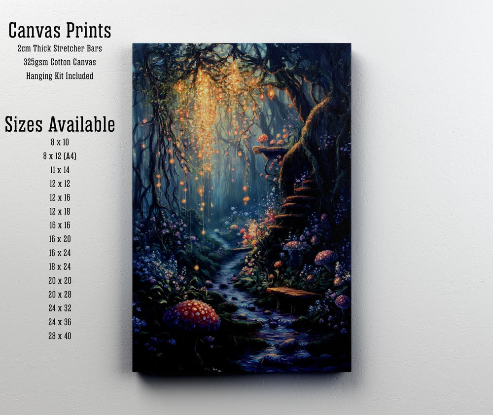 Fairy Garden Print, Vintage Fantasy Cottagecore Wall Art