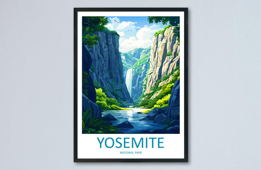 Yosemite Travel Print USA Wall Art National Park Poster Nature Landscape Decor Gift for Adventure Lover Mountain Scenery Art
