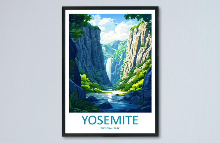 Yosemite Travel Print USA Wall Art National Park Poster Nature Landscape Decor Gift for Adventure Lover Mountain Scenery Art