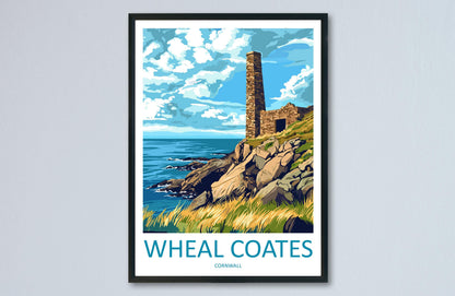 Wheal Coates Travel Print Cornwall Wall Art Tin Mine Poster Coastal Decor Gift for History Lover Cliffside Landscape