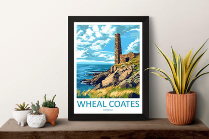 Wheal Coates Travel Print Cornwall Wall Art Tin Mine Poster Coastal Decor Gift for History Lover Cliffside Landscape