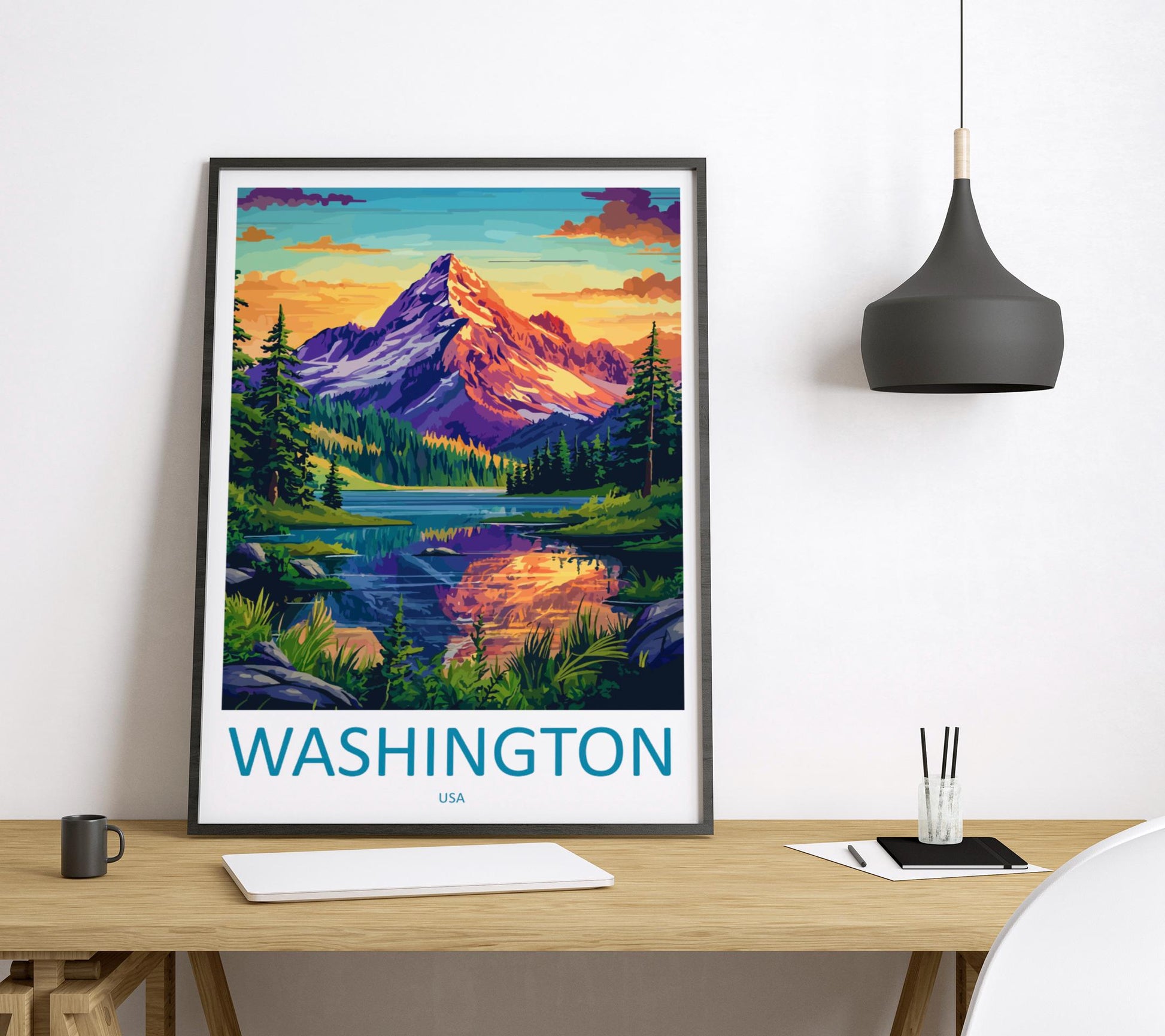 Washington Travel Print USA Wall Art Cityscape Poster Monument Decor Gift for History Lover National Mall Landscape Art Print
