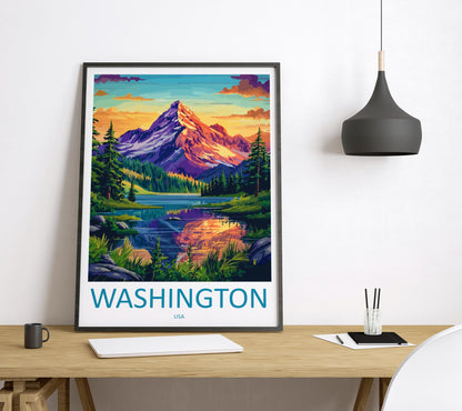 Washington Travel Print USA Wall Art Cityscape Poster Monument Decor Gift for History Lover National Mall Landscape Art Print
