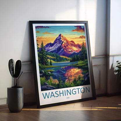 Washington Travel Print USA Wall Art Cityscape Poster Monument Decor Gift for History Lover National Mall Landscape Art Print