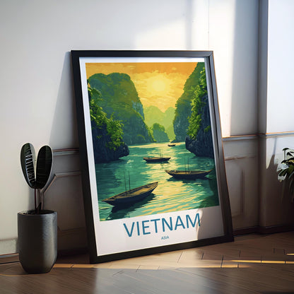 Vietnam Travel Print Southeast Asia Wall Art Landscape Poster Cultural Decor Gift for Adventure Lover Scenic Nature Art