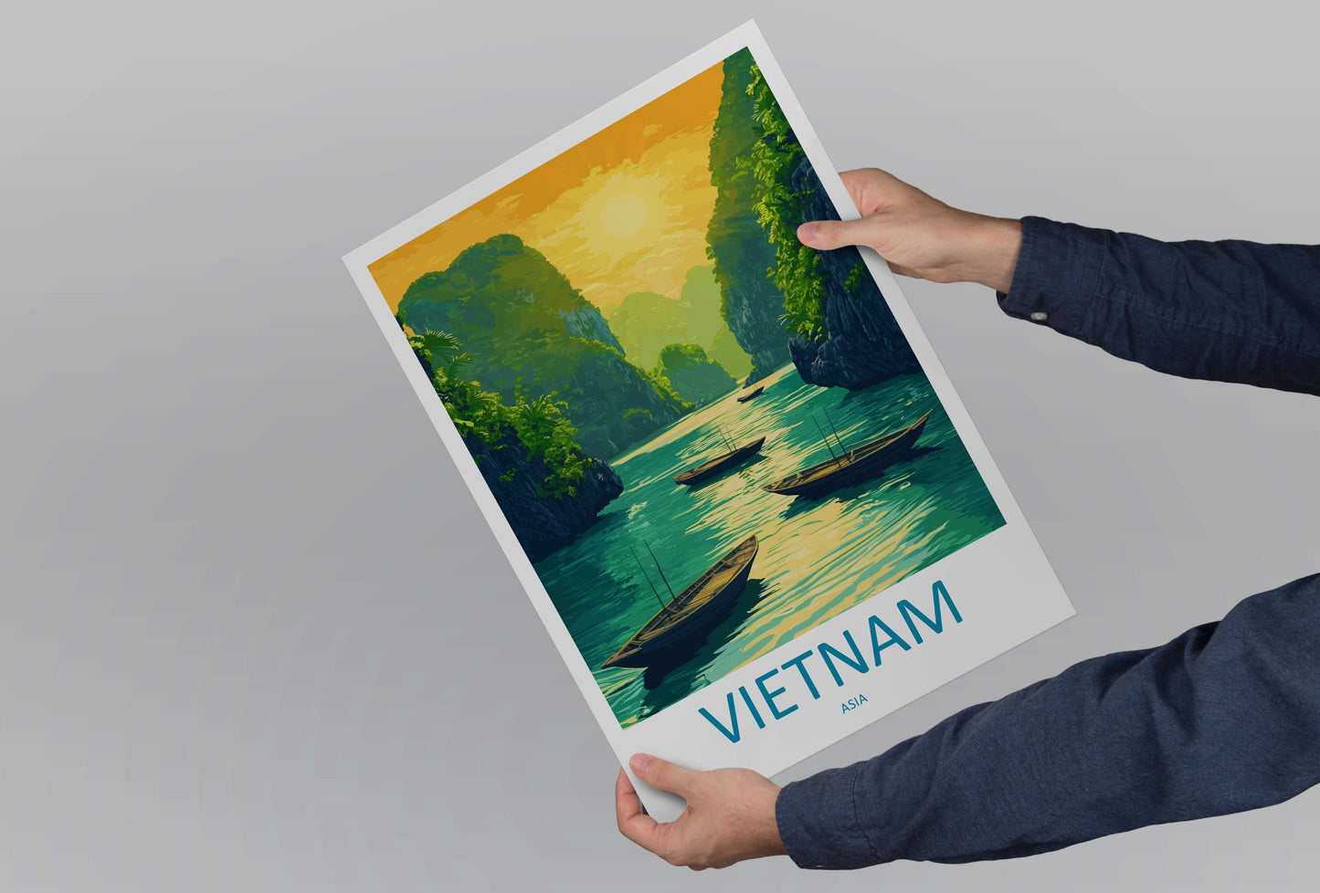 Vietnam Travel Print Southeast Asia Wall Art Landscape Poster Cultural Decor Gift for Adventure Lover Scenic Nature Art