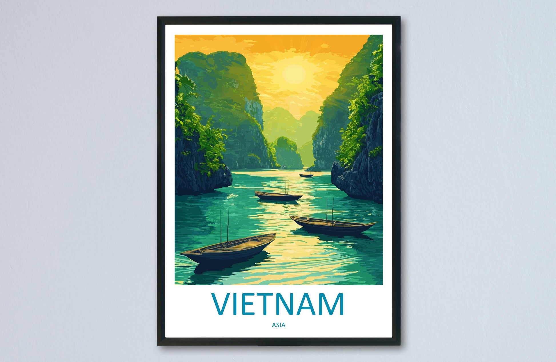 Vietnam Travel Print Southeast Asia Wall Art Landscape Poster Cultural Decor Gift for Adventure Lover Scenic Nature Art
