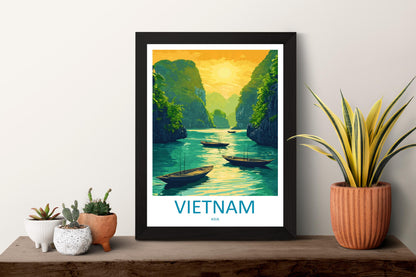 Vietnam Travel Print Southeast Asia Wall Art Landscape Poster Cultural Decor Gift for Adventure Lover Scenic Nature Art