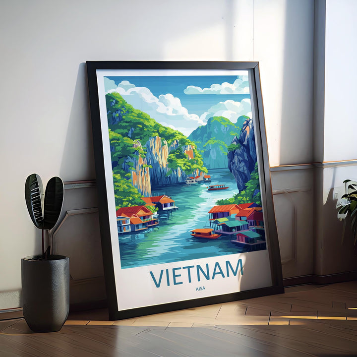 Vietnam Travel Print Southeast Asia Wall Art Landscape Poster Cultural Decor Gift for Adventure Lover Scenic Nature Art