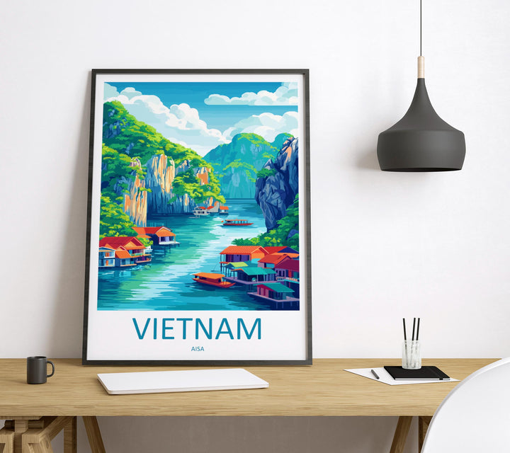 Vietnam Travel Print Southeast Asia Wall Art Landscape Poster Cultural Decor Gift for Adventure Lover Scenic Nature Art