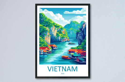 Vietnam Travel Print Southeast Asia Wall Art Landscape Poster Cultural Decor Gift for Adventure Lover Scenic Nature Art